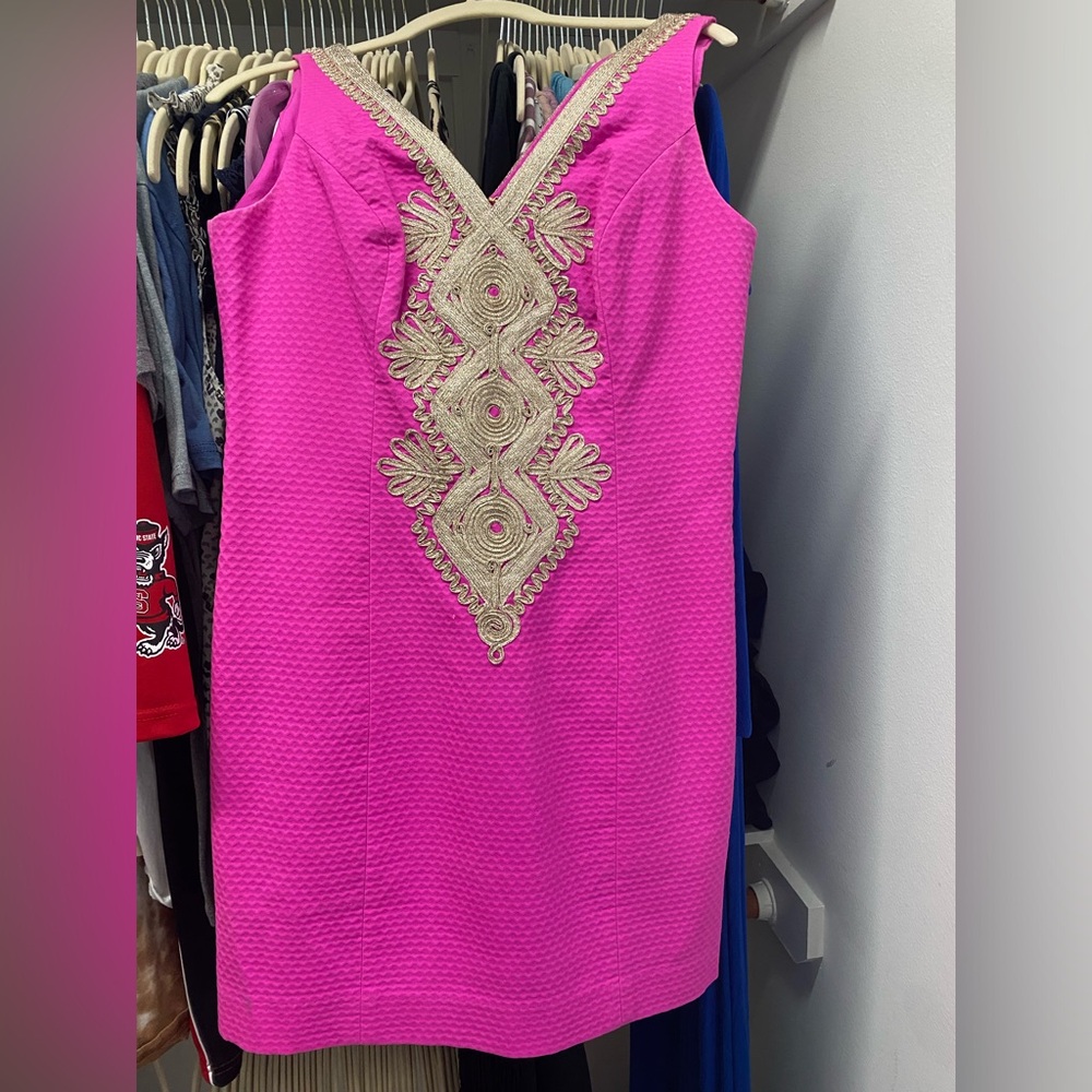 Hot pink and Gold Lilly Pulitzer dress